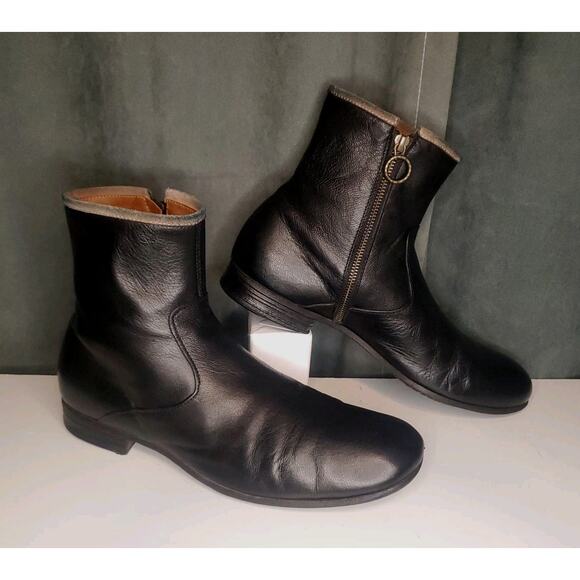 Fiorentini + Baker Side Zip Black Ankle Boots EU 43 US Mens 10 Made in Italy - Picture 2 of 14